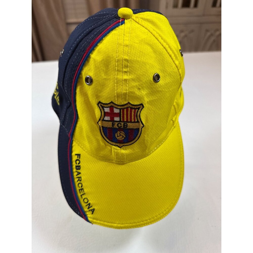 FC Barcelona Yellow & Navy Embroidered Cap Soccer Adjustable Strap